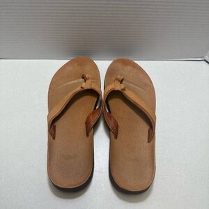 Teva Womens Sandal Thong Flip Flop Leather Size 10 Brown